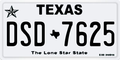 TX license plate DSD7625