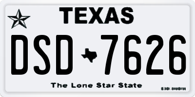 TX license plate DSD7626
