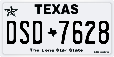 TX license plate DSD7628
