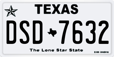 TX license plate DSD7632