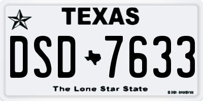 TX license plate DSD7633