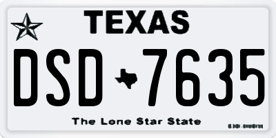 TX license plate DSD7635
