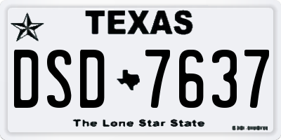 TX license plate DSD7637