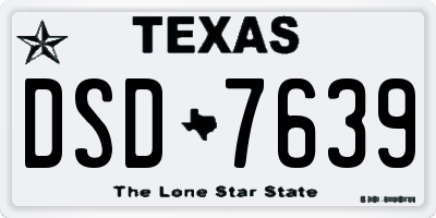 TX license plate DSD7639