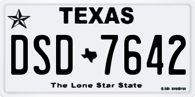 TX license plate DSD7642