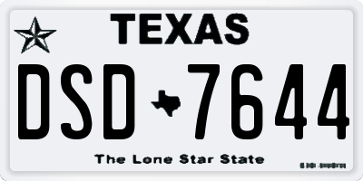 TX license plate DSD7644