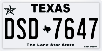 TX license plate DSD7647