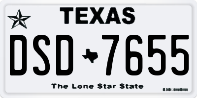 TX license plate DSD7655