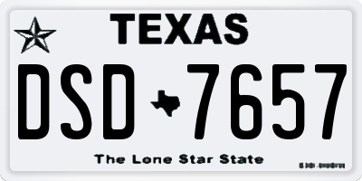 TX license plate DSD7657