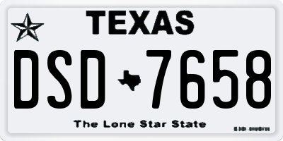 TX license plate DSD7658