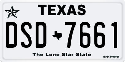 TX license plate DSD7661