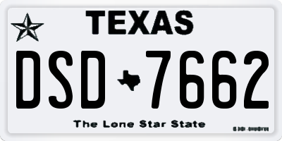 TX license plate DSD7662