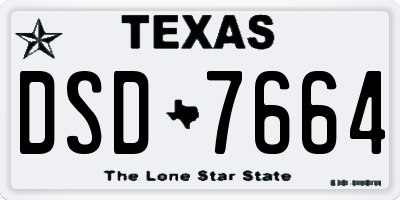 TX license plate DSD7664
