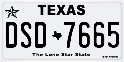 TX license plate DSD7665