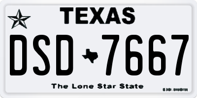 TX license plate DSD7667