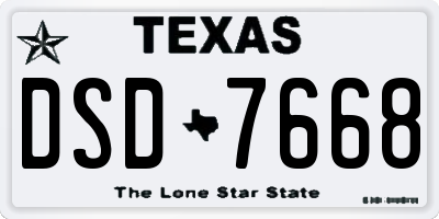 TX license plate DSD7668