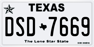 TX license plate DSD7669