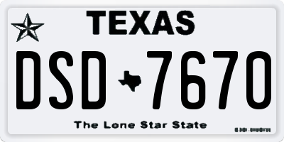 TX license plate DSD7670