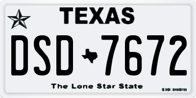 TX license plate DSD7672