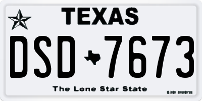 TX license plate DSD7673