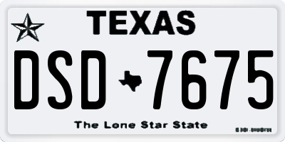 TX license plate DSD7675