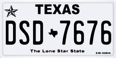 TX license plate DSD7676