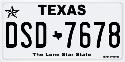 TX license plate DSD7678