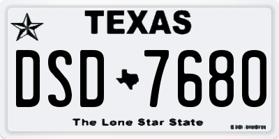 TX license plate DSD7680