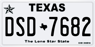 TX license plate DSD7682