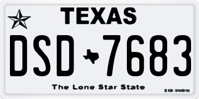 TX license plate DSD7683