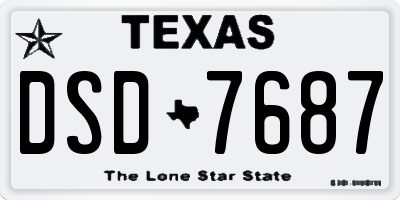 TX license plate DSD7687