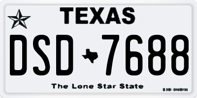 TX license plate DSD7688