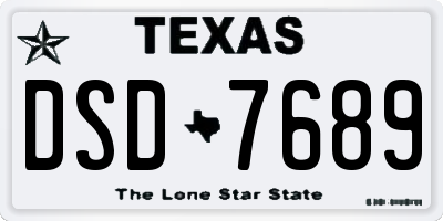 TX license plate DSD7689