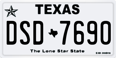 TX license plate DSD7690