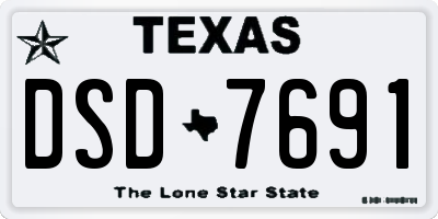 TX license plate DSD7691