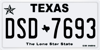 TX license plate DSD7693
