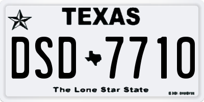 TX license plate DSD7710