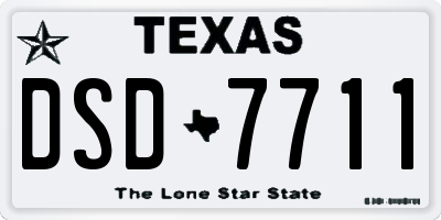 TX license plate DSD7711
