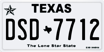 TX license plate DSD7712