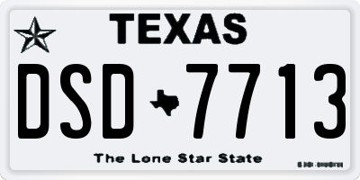 TX license plate DSD7713