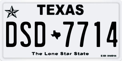 TX license plate DSD7714