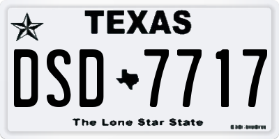 TX license plate DSD7717
