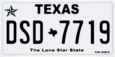 TX license plate DSD7719