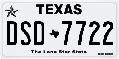 TX license plate DSD7722