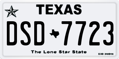 TX license plate DSD7723