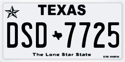 TX license plate DSD7725