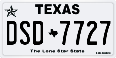TX license plate DSD7727