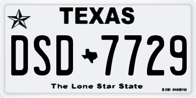 TX license plate DSD7729