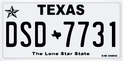 TX license plate DSD7731