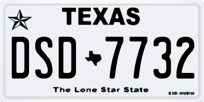 TX license plate DSD7732